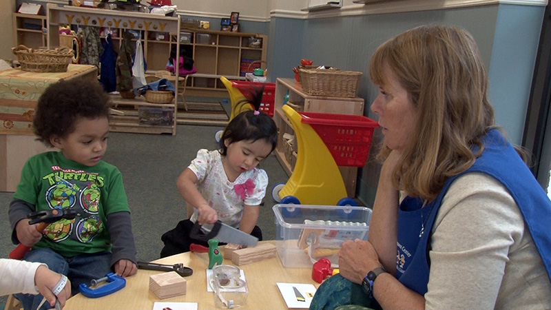 Instructor with toddlers