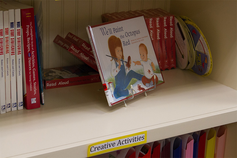 book displays on a bookshelf