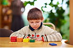 Child playing with blocks